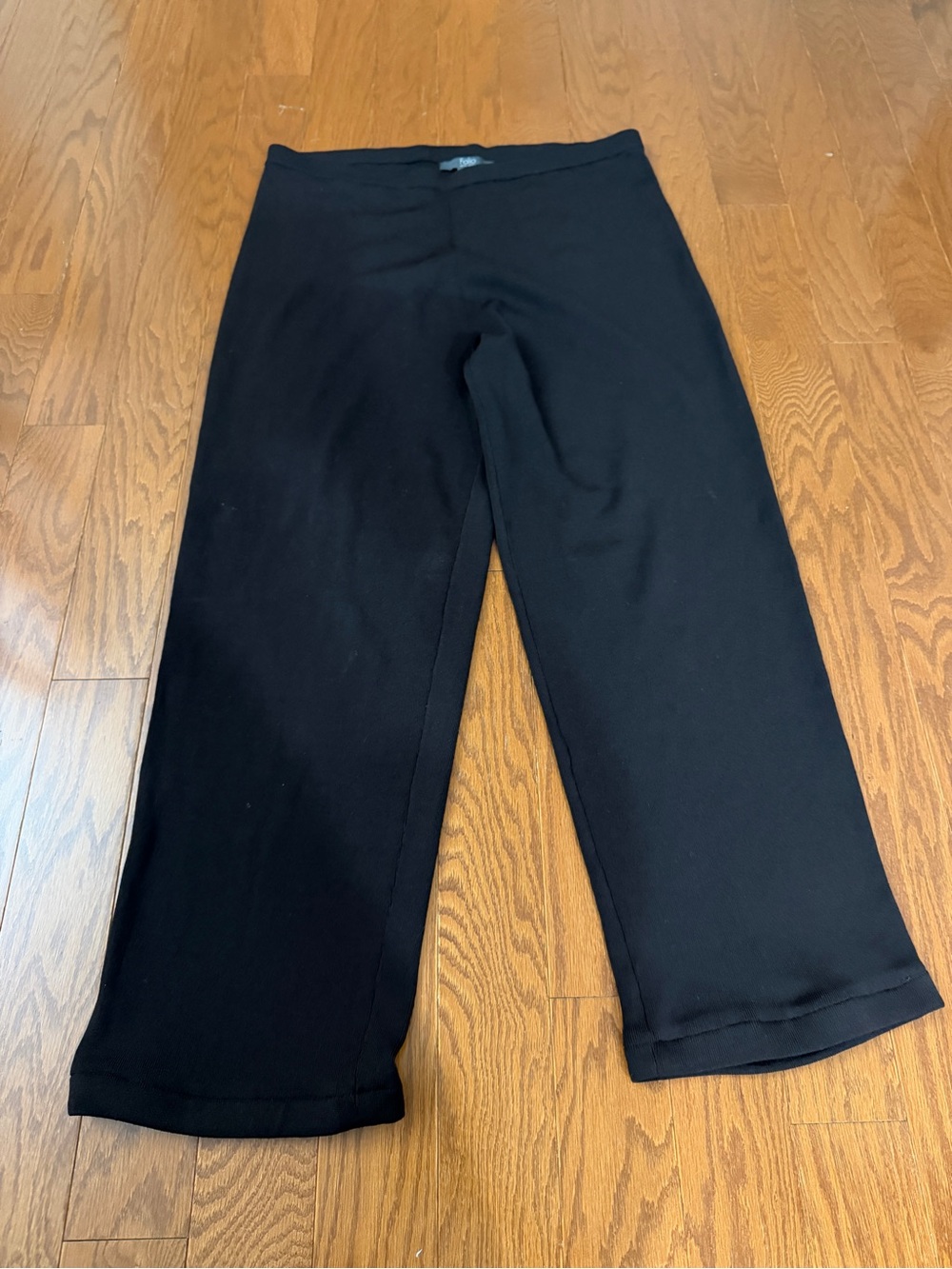 Folio Chocolate Brown Wide-Leg Ribbed Pants